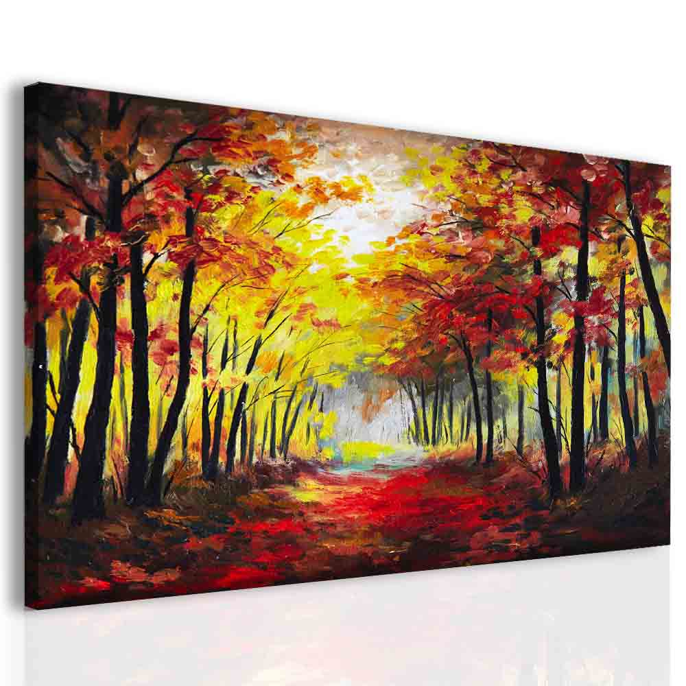 Obraz malba les na podzim Velikost: 120x80 cm