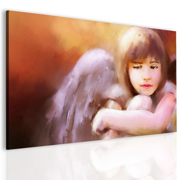 Obraz malovaný anděl Velikost (šířka x výška): 120x80 cm