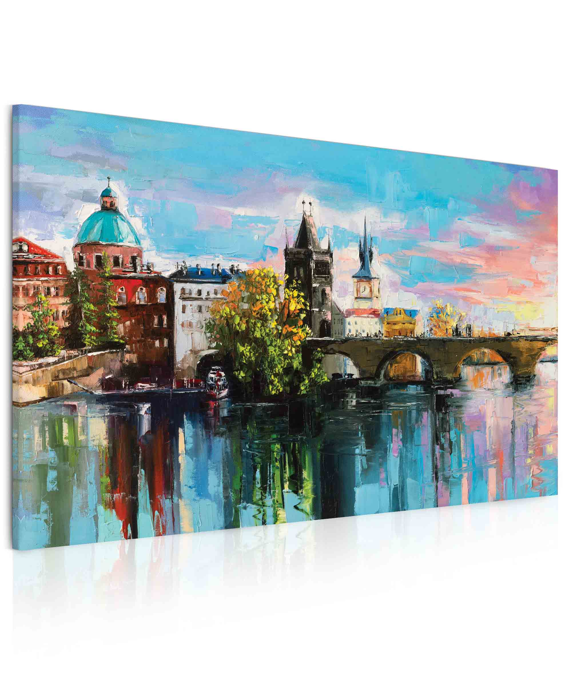 Obraz malovaný Karlův most Velikost (šířka x výška): 120x80 cm