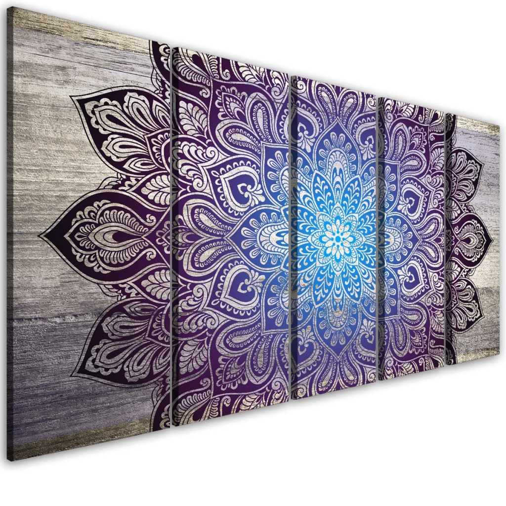 Obraz mandala na dřevě V Velikost (šířka x výška): 100x60 cm