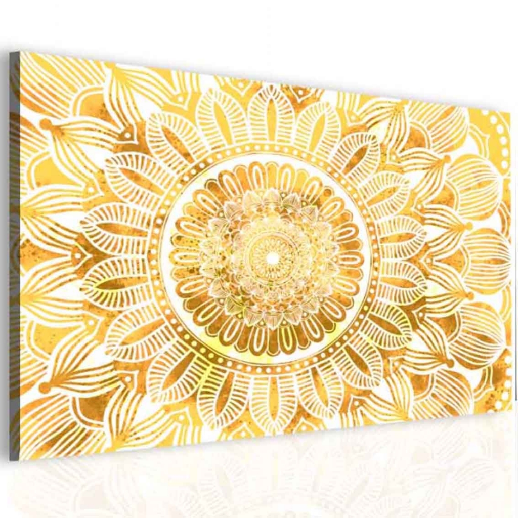 Obraz mandala zlaté slunce Velikost (šířka x výška): 120x80 cm