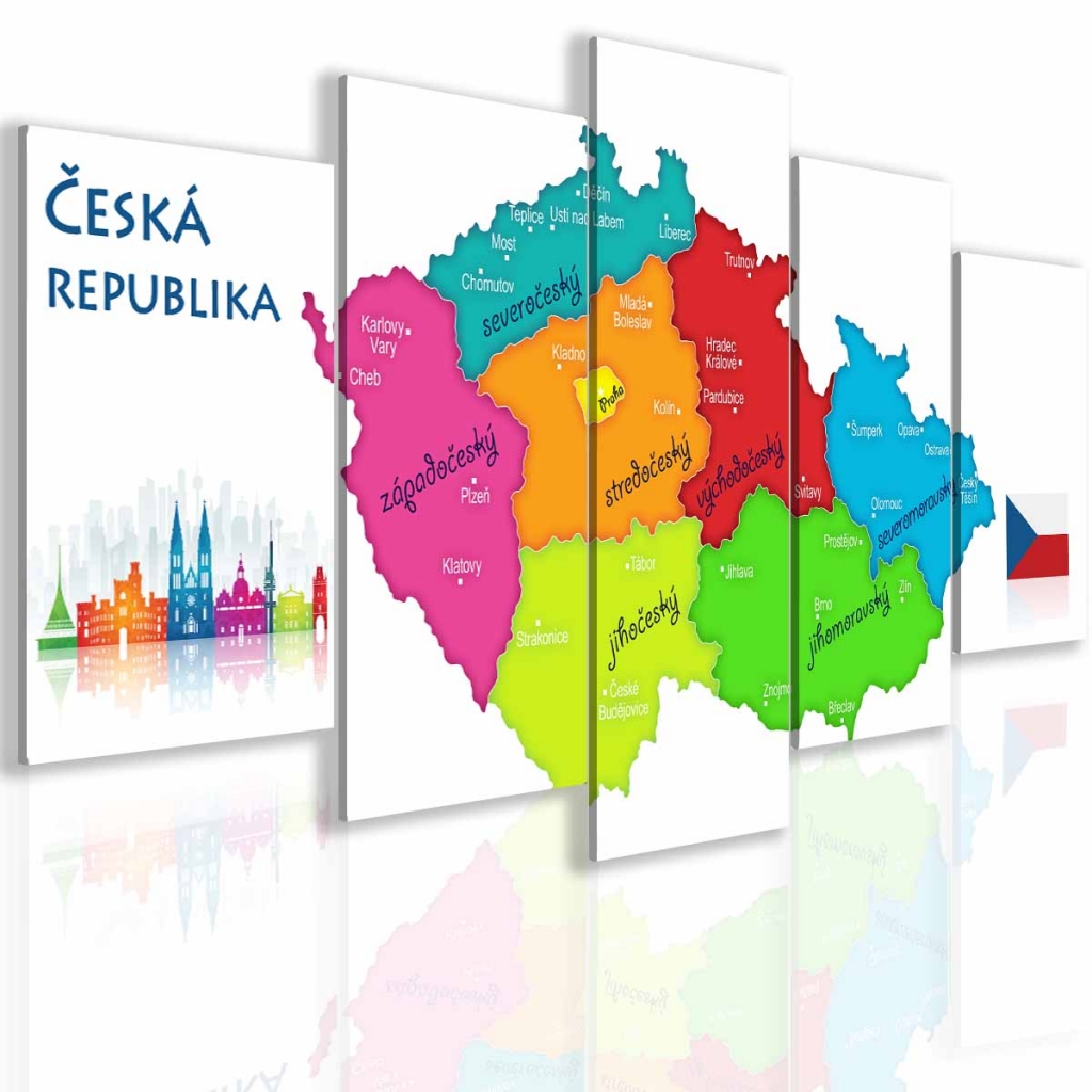 Obraz mapa České republiky Velikost: 100x50 cm
