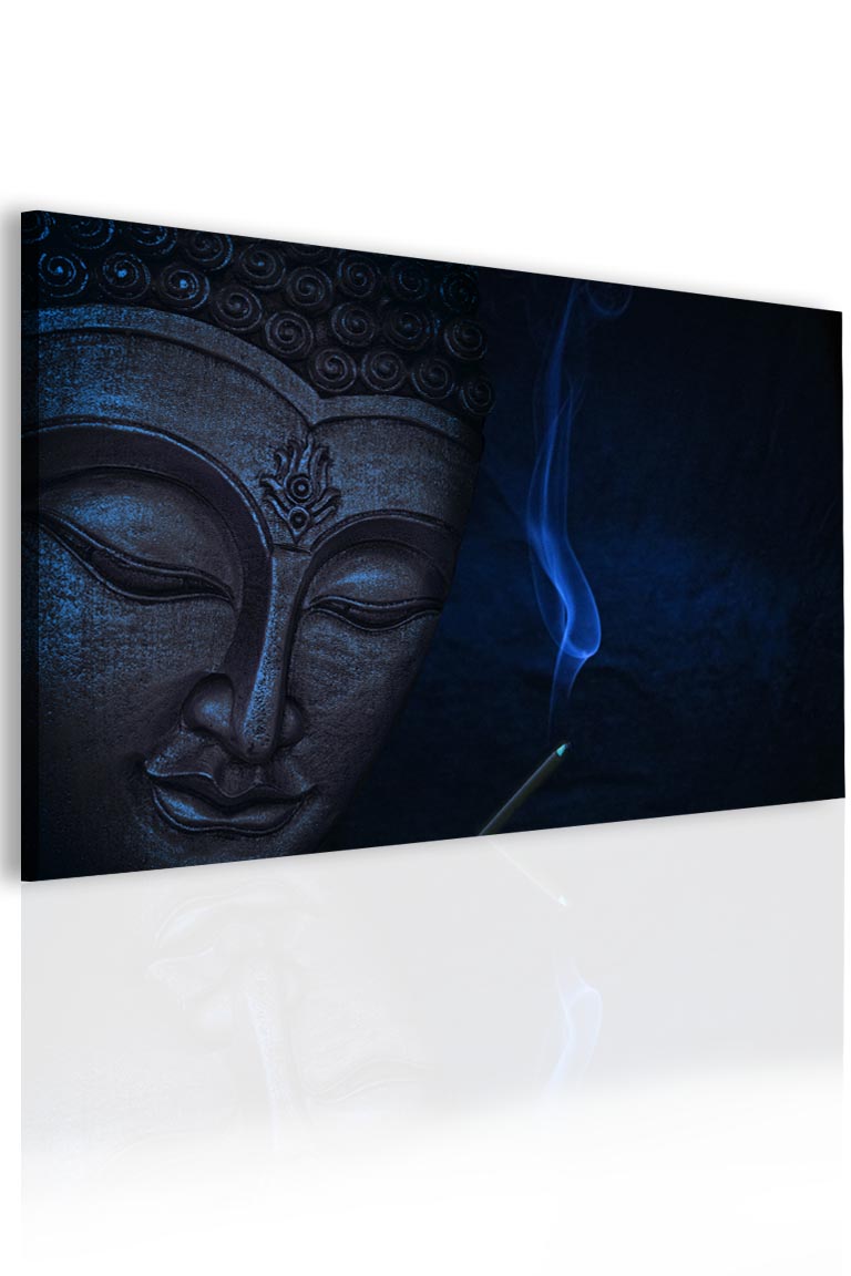 Obraz meditující Buddha - modrý Velikost (šířka x výška): 60x40 cm