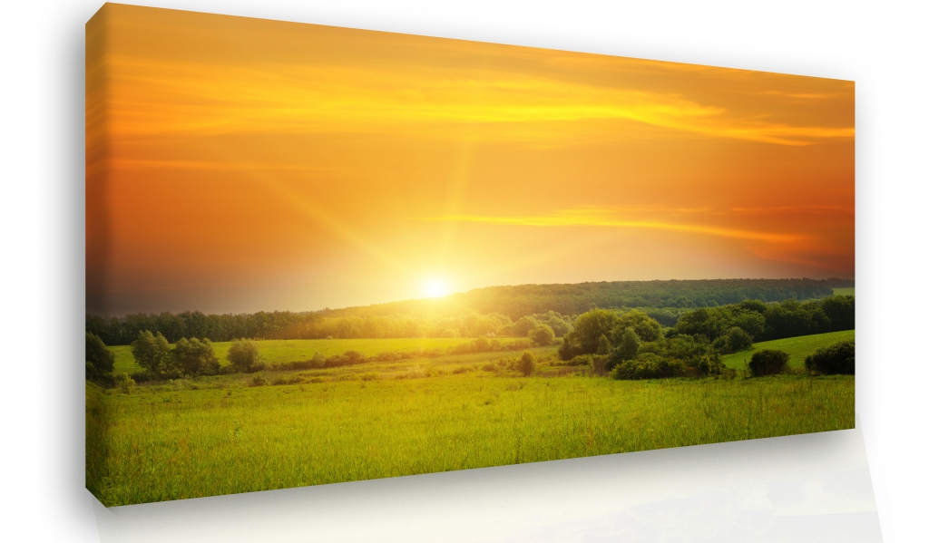 Obraz na stěnu - západ slunce v krajině Velikost: 150x100 cm