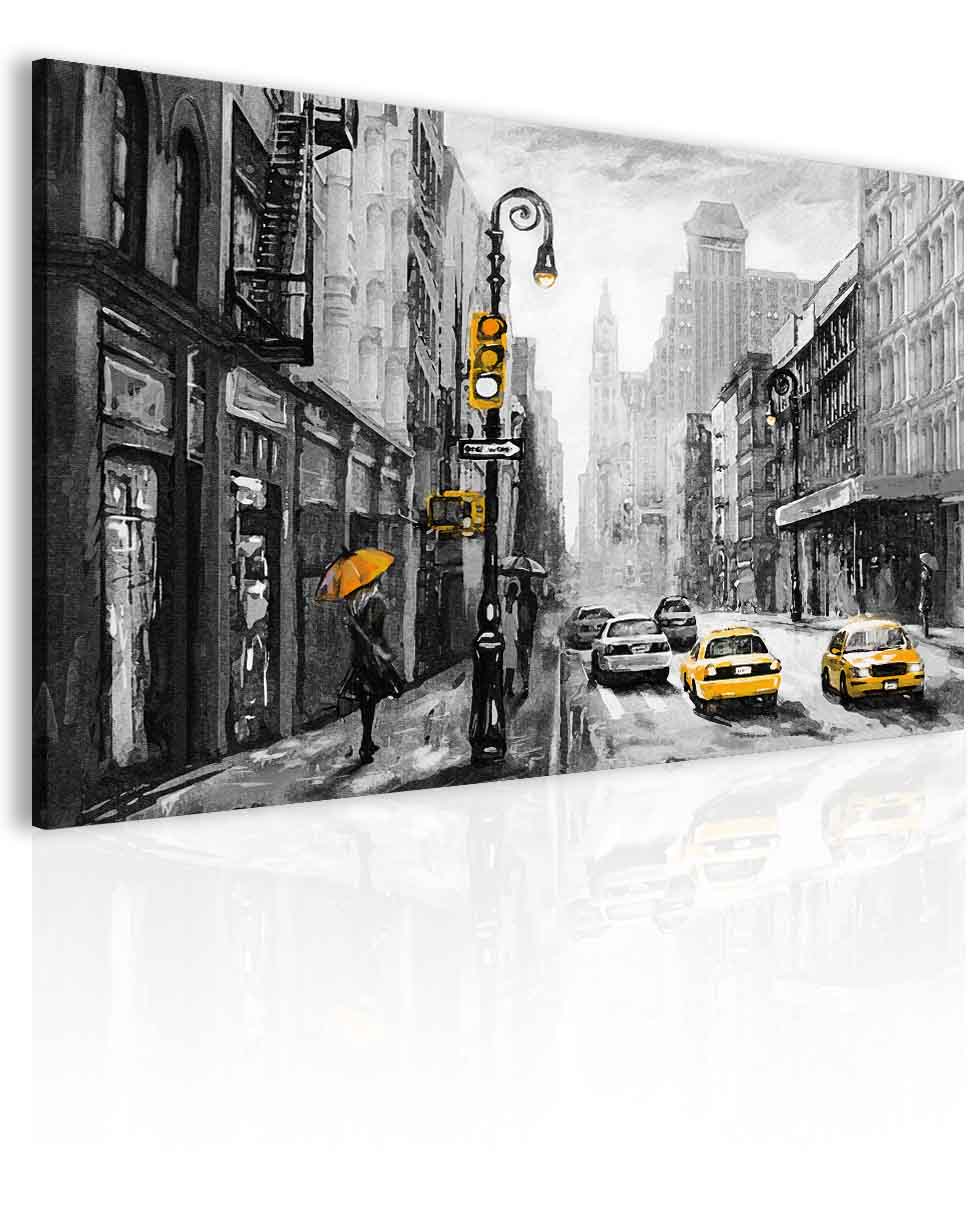 Obraz newyorská ulice žlutá Velikost: 150x100 cm
