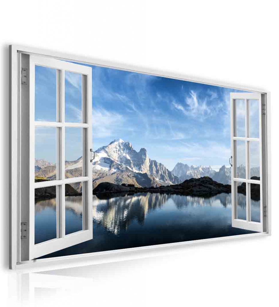 Obraz okno francouzské Alpy Velikost (šířka x výška): 90x60 cm