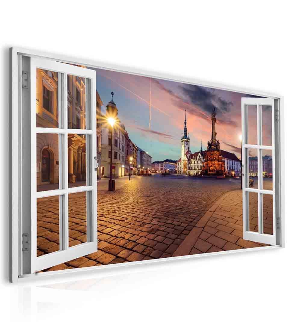 Obraz okno olomoucké náměstí Velikost (šířka x výška): 120x80 cm