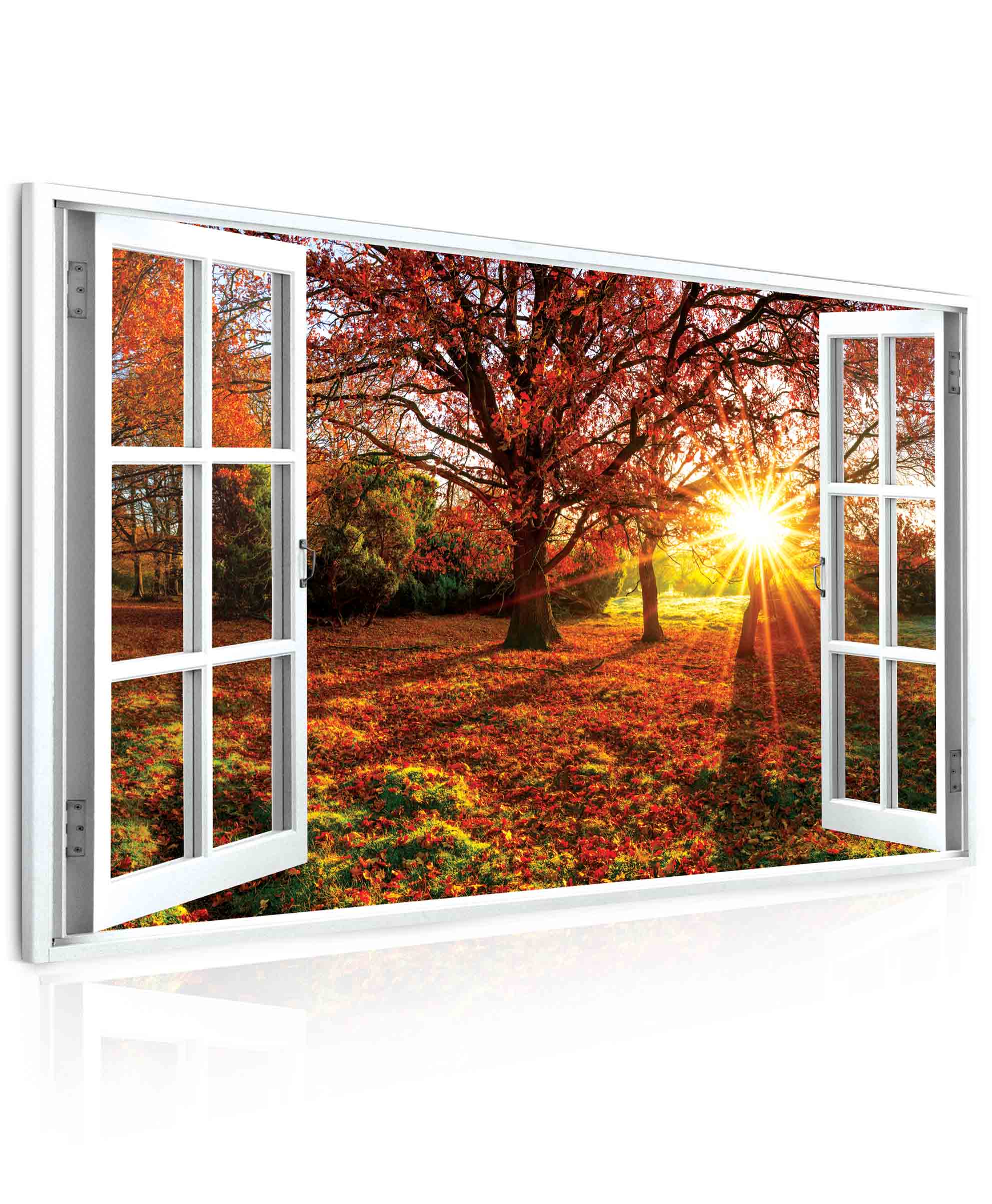 Obraz okno podzimní sluníčko Velikost (šířka x výška): 90x60 cm