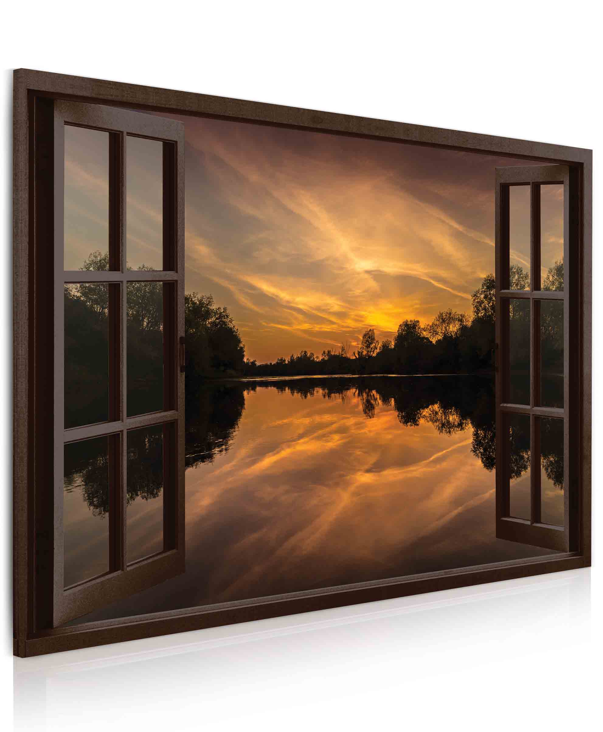 Obraz okno večerní panoráma Velikost (šířka x výška): 30x20 cm