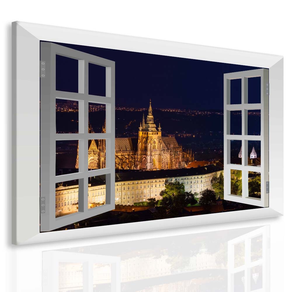 Obraz Praha za oknem Velikost: 150x130 cm