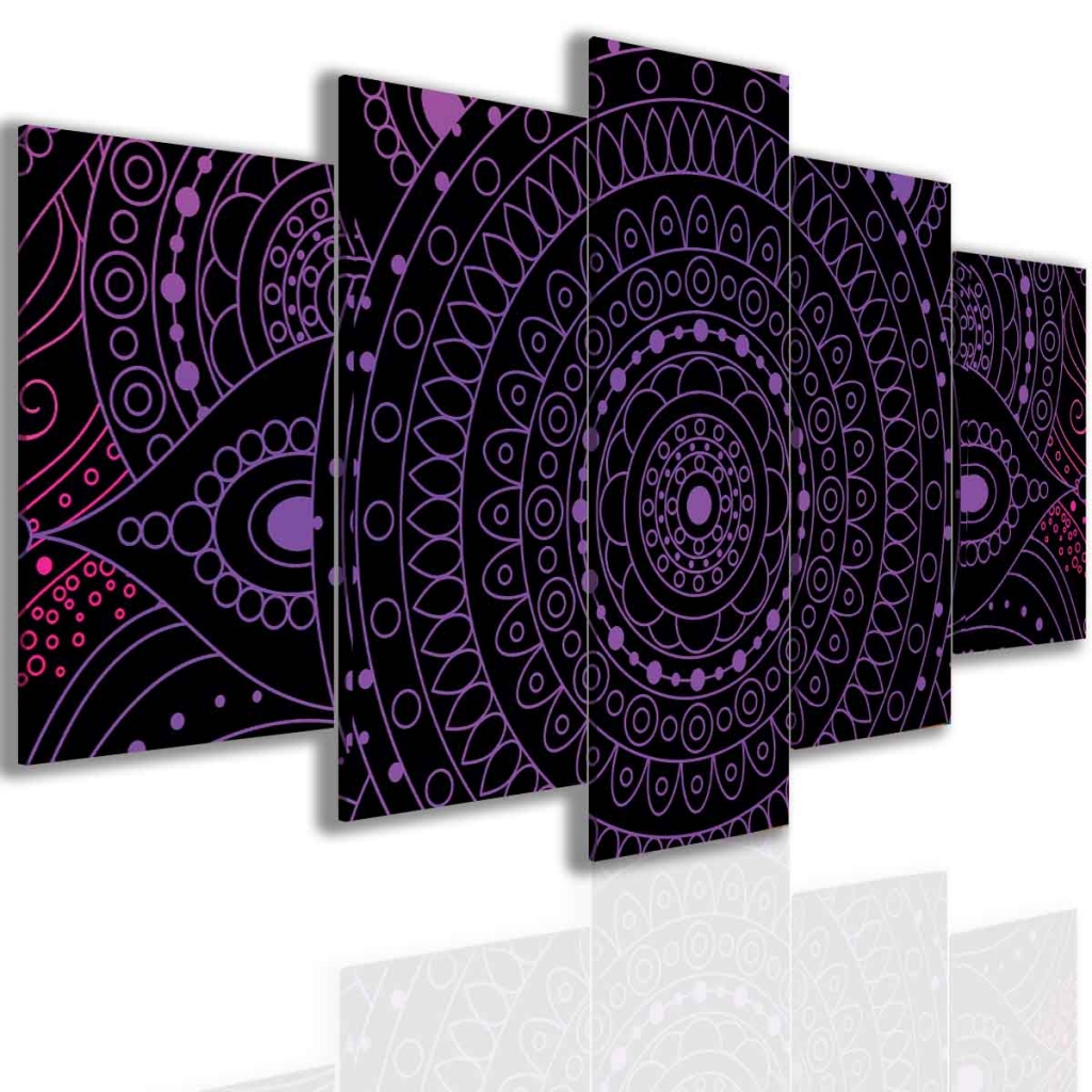 Obraz purple mandala Velikost: 200x100 cm