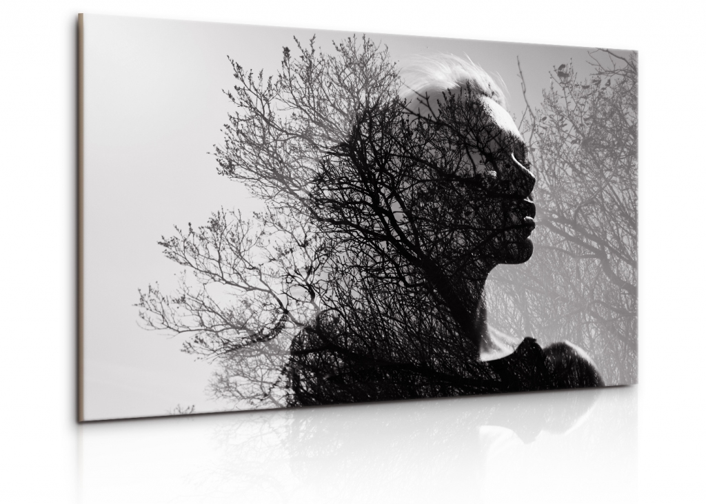 Obraz silueta dívky se vzorem stromu Velikost: 150x100 cm