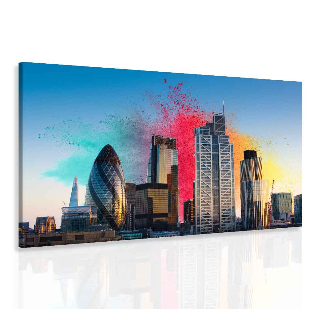 Obraz výbuch barev ve městě Velikost: 150x100 cm