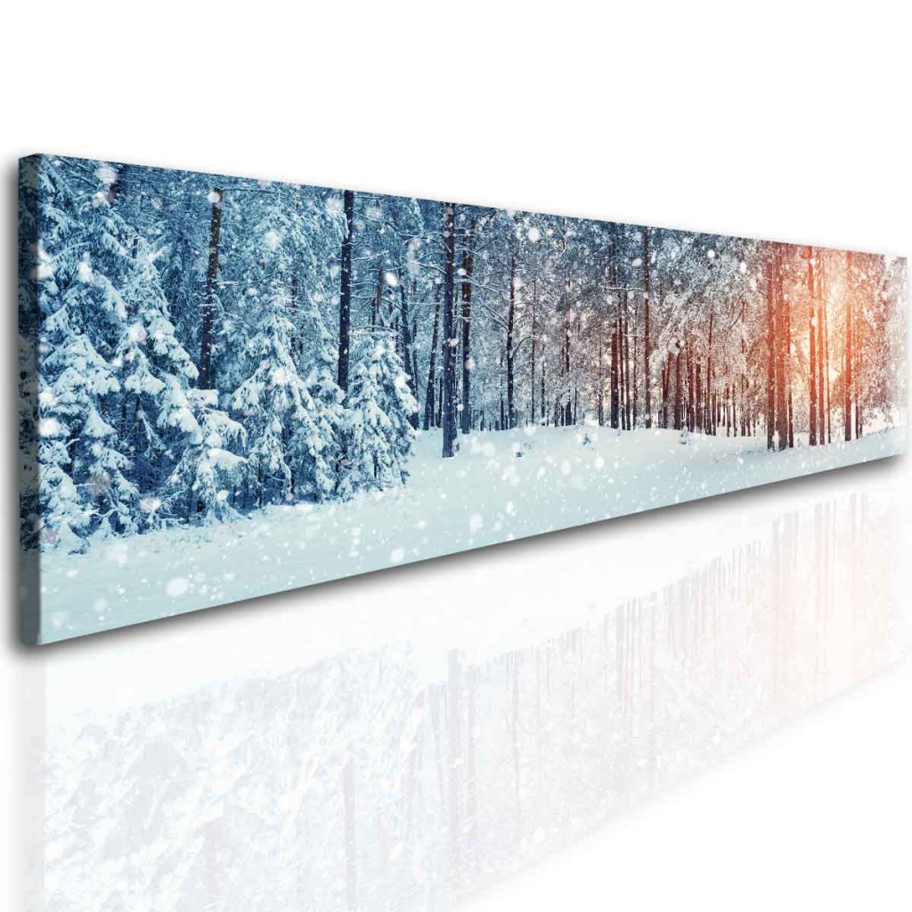 Panoramatický les v zimě Velikost: 160x40 cm