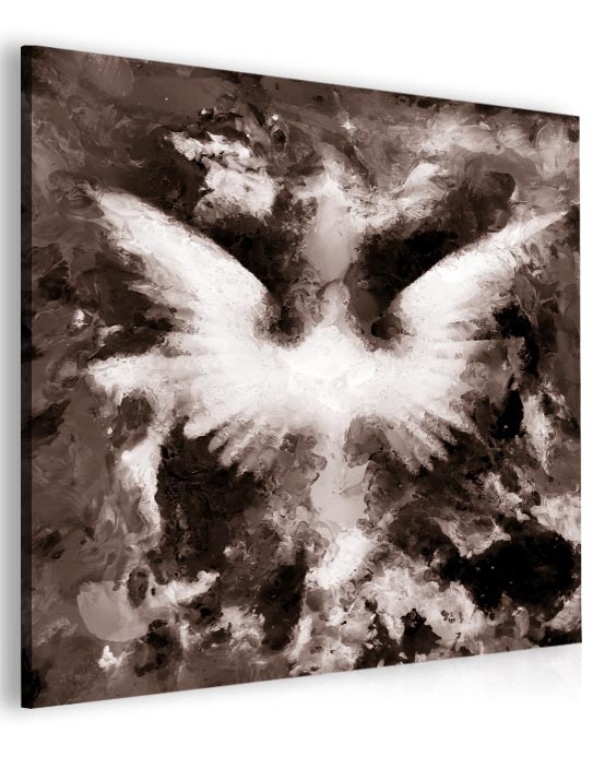 Abstraktní obraz andělská křídla - hnědý Velikost (šířka x výška): 100x100 cm