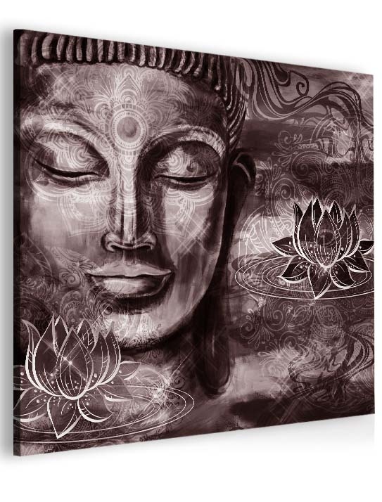 Abstraktní obraz fialovo hnědý Buddha Velikost (šířka x výška): 40x40 cm