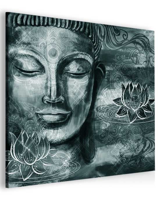 Abstraktní obraz šedý Buddha Velikost (šířka x výška): 40x40 cm