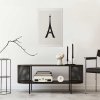 Plakát - Eiffelova věž Jednoduchá černobílá grafika