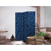 Paraván - Hustá vegetace - Botanické vzory v ilustrativním stylu; Modrý