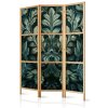 Japonský paraván - tmavě zelené viktoriánské listy - botanická vyřezávaná kompozice