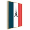 Plakát - Grafická Eiffelova věž proti francouzské vlajce