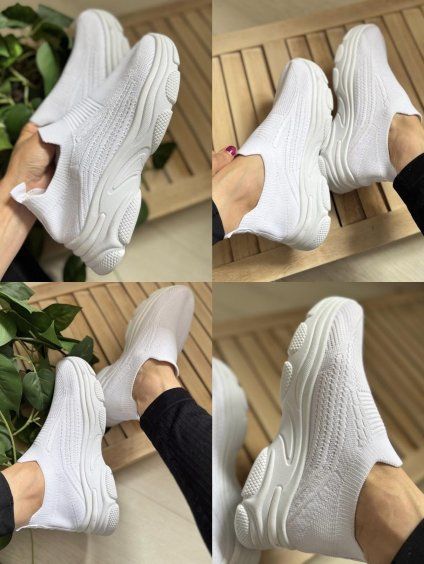 Bílé slip-on tenisky