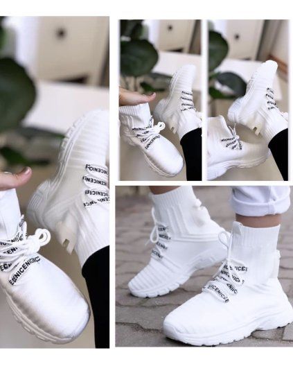 Bílé tenisky s páskovým nápisem