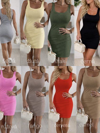 ŽEBROVANÉ LETNÍ ŠATY