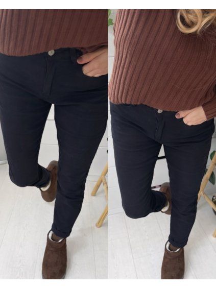 MOM FIT DŽÍNY - černé