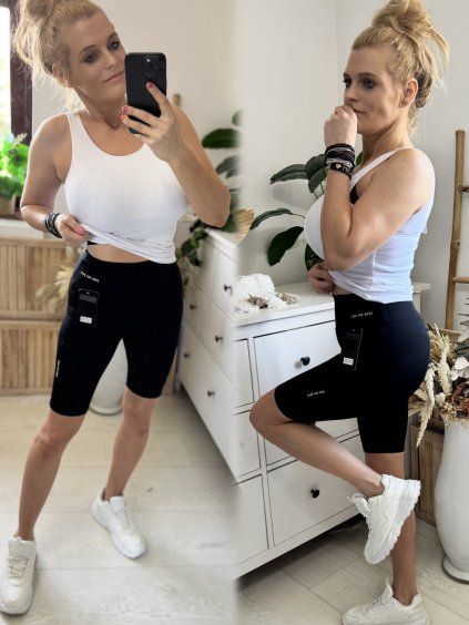 Černé legínové kraťasy