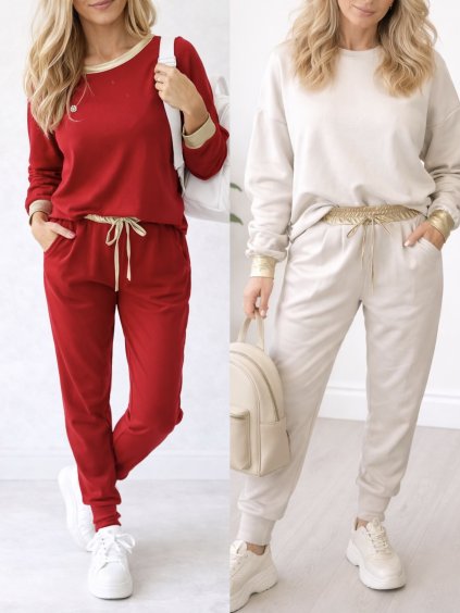 Stylová tepláková souprava z „máselkového“ materiálu