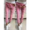 Pružné džínové kalhoty M-SARA – růžové kapsáče