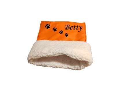 oranžový beránek s potiskem