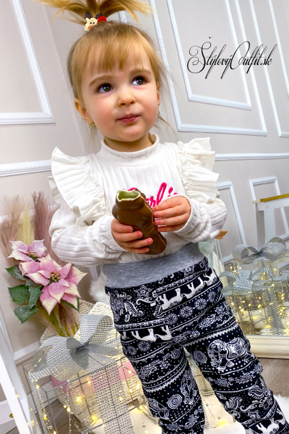 Detské hrejivé legíny BABY CLAUS ❤ Heather Black