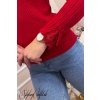 Jemný svetrík s romantickou čipkou PASSION ❤ Red
