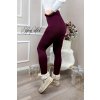Elastické zateplené legíny WARMY TOUCH ❤ Red Wine