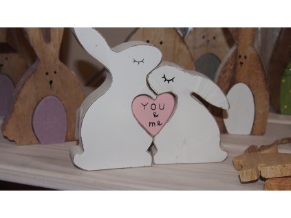 Zajíčci pár se srdíčkem