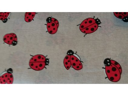 Režné bavlněné plátno - Berušky 140 cm