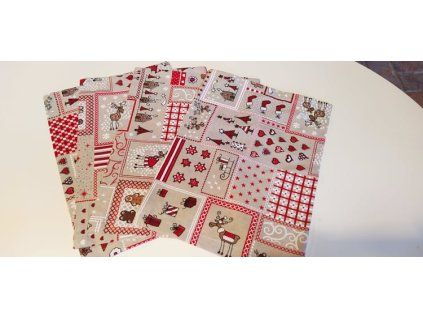 Prostírka - Vánoční patchwork na režné