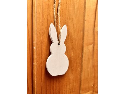 Zajíček dřevěný bílý