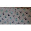 Bavlněná látka kotvičky na bílé