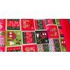 Dekorační látka patchwork sněhuláci a domečky