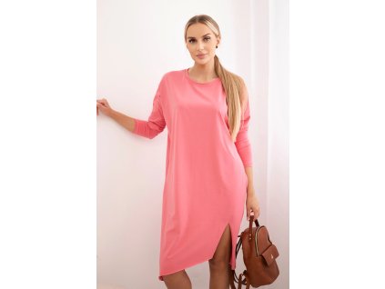 Oversize šaty marhuľový malina (Rozmer universal, Farba Malina)