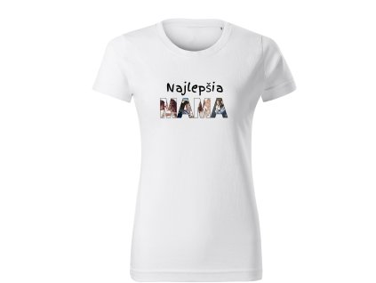 Tričko Najlepša mama  personalizovaná grafika zo 4 fotiek
