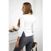 Blúzka s naberanými rukávmi biela (Rozmer universal, Farba Biela)