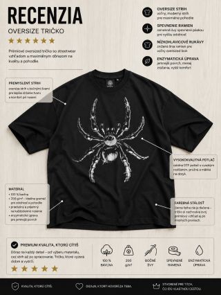 Neobliekaj sa ako všetci ostatní. Vyber si dizajn, ktorý vystihuje tvoju osobnosť. Nové oversized tričko Spider je...