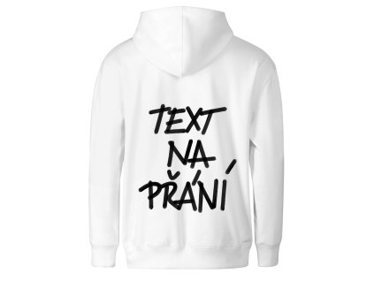 Mikina bílá text na přání sublimug
