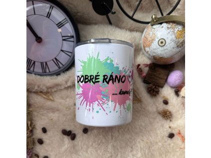 sakrastický termo kelímek s nápisem dobré ráno kundy