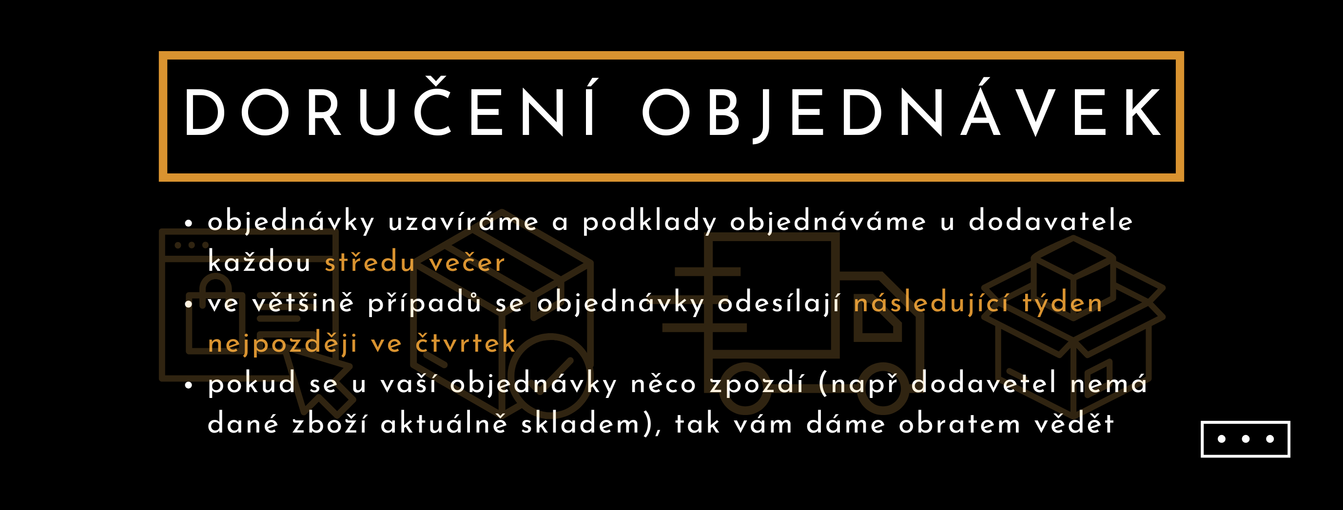 doručení objednávek