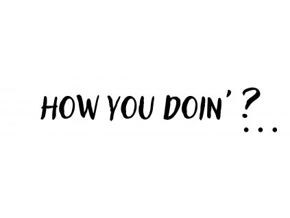 how you doin' ? ●●●